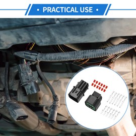 VekAuto 6 Pin Headlight Socket Connector Plug Kit Compatible for Hyundai Elantra for Kia, Waterproof 2.2mm Series Plastic Black Male Female Wire Terminal