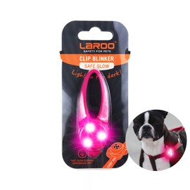 LaRoo Safety LED Flashing Light for Dogs, Cats, LED Light Pendant Key Ring, 3 Flashing Modes, Safety Light for Walking with the Dog, Outdoor Sports (Pink)