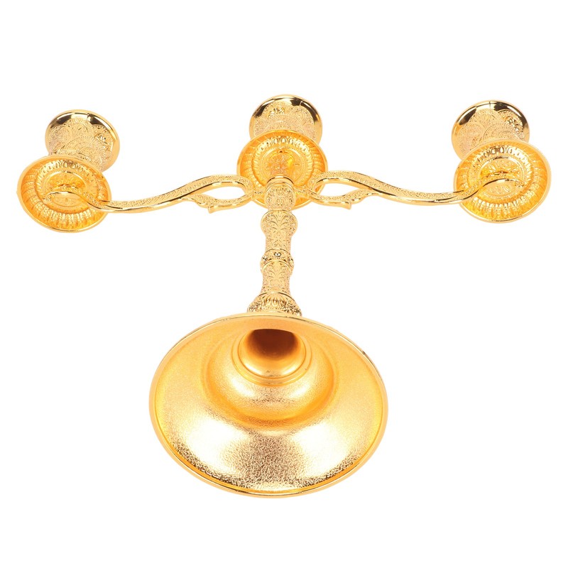 3 Arms Alloy Candelabra Vintage Style Elegant Candlestick Holder for