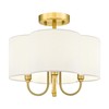 METWET Gold Semi Flush Mount Ceiling Light, 13.5" 4-Light Light