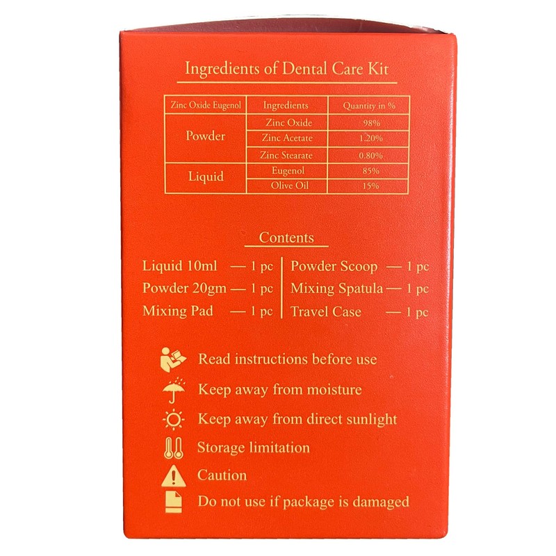 mastermedi Zinc Oxide Eugenol Cement Dental Care Kit Glue For