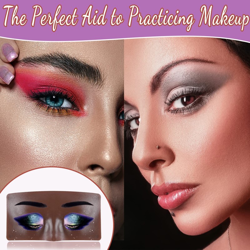 Silicone Makeup Practice Board - Face & Eyes Mannequin for