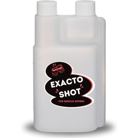 Exacto Shot Portable, Plastic Twin Neck Measurement Bottle, Outdoors Flask Beverage Dispenser (Red, 8oz)