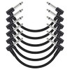 EMSTAR 6 Pack 6 Inch Guitar Patch Cables, Black Guitar