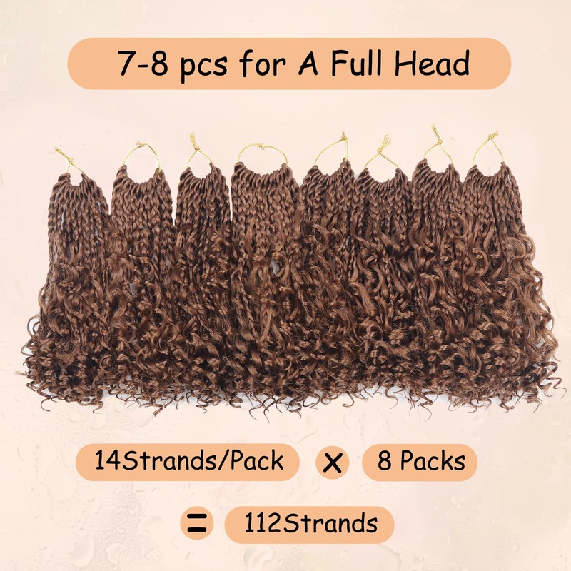 8 Inch Goddess Box Braids Crochet Hair for Black Women