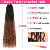 RuiYok 24 Inch Senegalese Twist Crochet Hair with Curly Ends