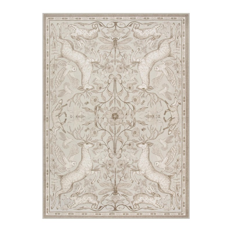 Lahome Boho Animal 5x7 Washable Living Room Area Rugs, Beige
