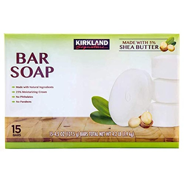 Kirkland Signature Bar Soap with Shea Butter, 4.5 Ounce (15 Count)
