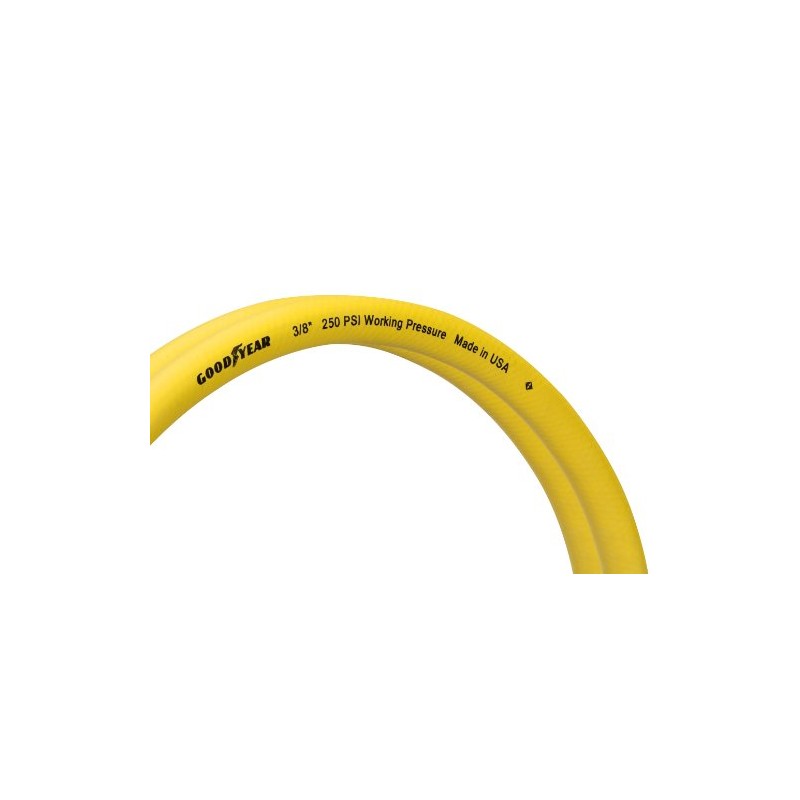 Goodyear 6' x 3/8" Rubber Whip Hose Yellow 250 PSI