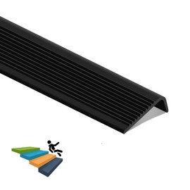 Vakerga 72 Inch L-Shaped Vinyl Rubber Non-Slip Self-Adhesive Stair Edge Protector, Step Edge Trim Strips for Indoor & Outdoor - Guaranteed Quality