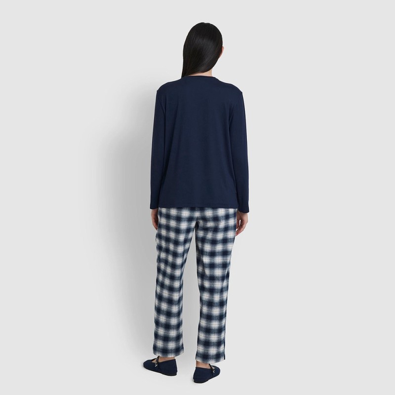 JAJU [JAJU/자주] 여 플란넬 파자마 팬츠_다크 네이비 [JAJU] Women's Flannel