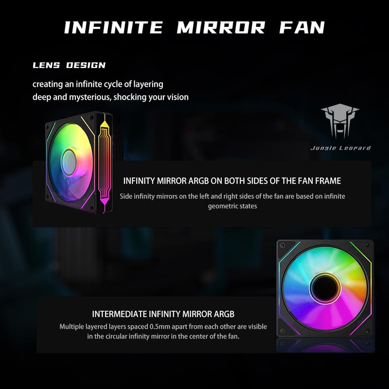 TZMRIT ST-Prism 4 Pro ARGB PC Fan,5V 3PIN ARGB Light