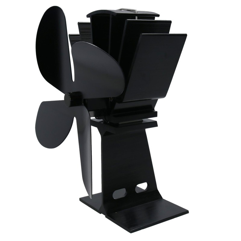 AB Tools 4 Blade Stove Fan Black Heat Powered Fan