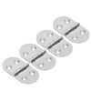 4PCS Door Hinge Silver 4 Holes 316 Stainless Steel Oval