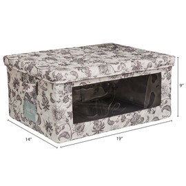 Martha Stewart Essential Collapsible Decorative Home Storage Organization With Lidded Tops, Set of 2 Lidded Storage Boxes, Bedford Floral