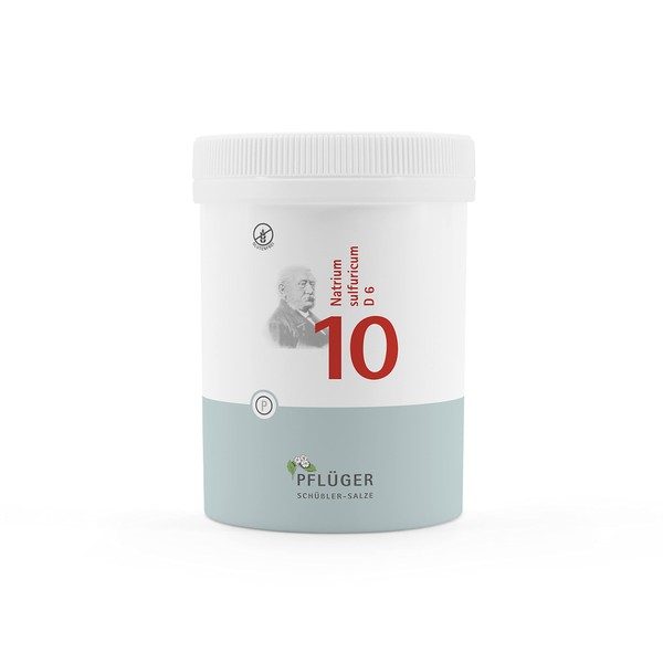 PFLÜGER Schüßler Salze Nr. 10 Natrium sulfuricum D6 - 1000 Tabletten - Das Salz der inneren Reinigung und Ausleitung - glutenfrei