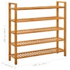 vidaXL Solid Oak Wood Shoe Rack, Rustic Farmhouse Decor, 5