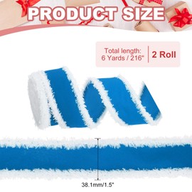 PATIKIL 12 Yards x 1.5" Christmas Ribbon, Velvet Gift Wrapping Ribbons for Craft Birthday Wedding Festival Holiday Decoration, Blue