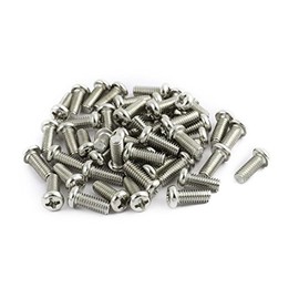 Sourcingmap 50pcs M4 x 9mm Stainless Steel Pan Head Phillips Machine Screws Bolts