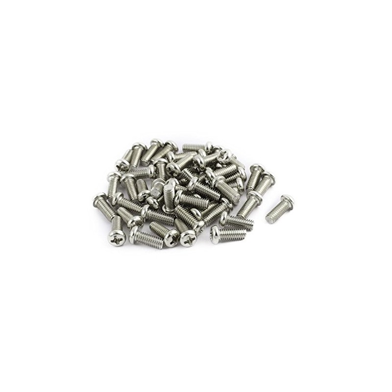 Sourcingmap 50pcs M4 x 9mm Stainless Steel Pan Head Phillips