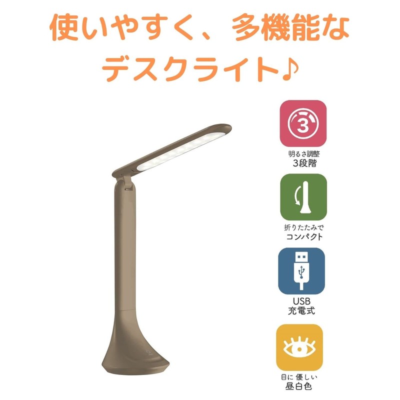 Kutsuwa MT010WH Living Study Desk Light, Milk White