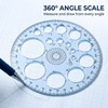 White Round Protractor 360 Degree, Plastic Full Circle Template, 16