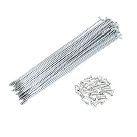 TUCKBOLD Bicycle Spokes Bike Wheel Spokes Silver Tone Nipple 1 Set 14G 202mm Length Carbon Steel Galvanized