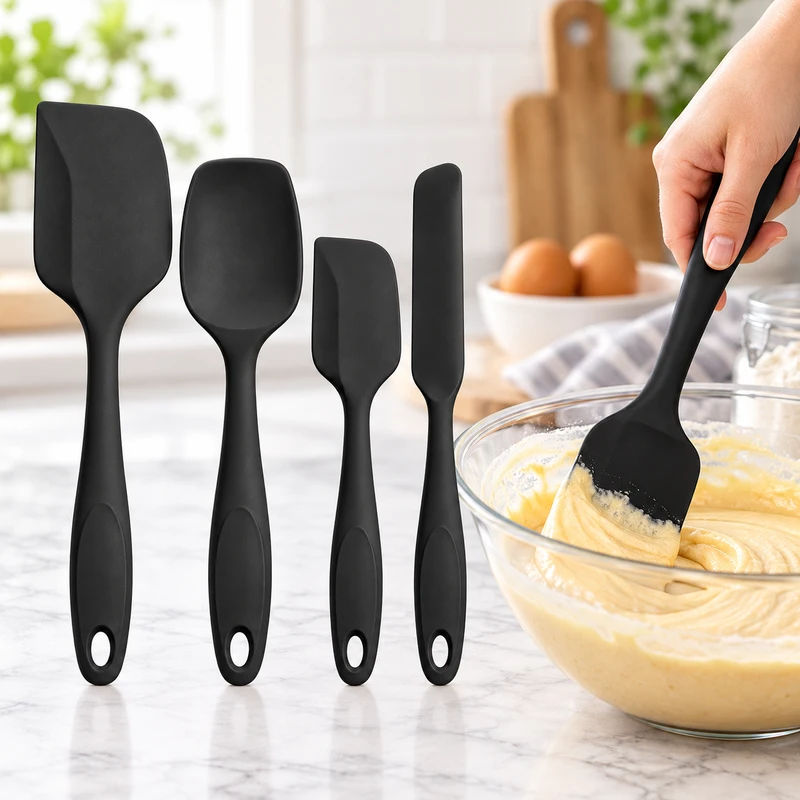 Silicone Spatula Set for Cooking and Baking – 4-Piece Heat-Resistant