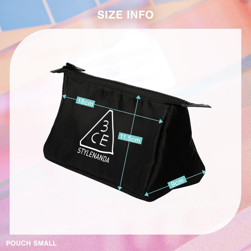 3CE Pouch Small Black Cosmetic Pouch Cosmetic Case Travel Pouch