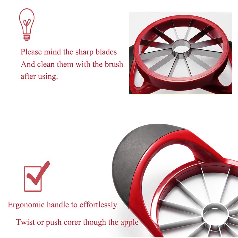 Apple Slicer, Sturdy and Sharp, Easy Grip Apple Corer Slicer,
