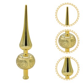 Christmas Tree Decoration Christmas Tree Topper Golden Christmas Tree Topper Decorative Flag Pole Top Cap Ornament for Outdoor Indoor Winter Holiday Tree Decoration Christmas Tree Decoration