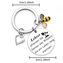 Teacher Gift Thank You Gifts Small Leaving Gift Teacher Educator Gifts for Leaving Keyring Graduation Christmas Father's Day Gift Birthday Thank You Teacher Gifts Ideas, silver