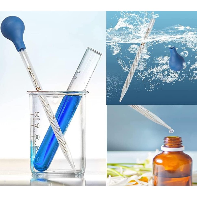 Naisfei Glass Graduated Pipettes 6 Pieces Glass Pipettes Graduated Dropper