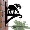 BAYN Hanging Plant Bracket Iron Heavy Duty Ornamental Elephant Silhouette