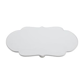 Mud Pie Happy Ceramic Serving Tray, 15" x 7.75", WHITE