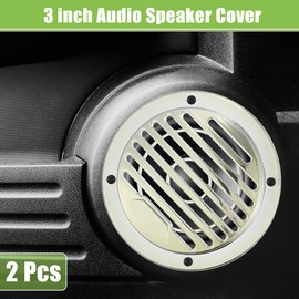 A ABSOPRO 3" Car Speaker Covers Round with Screws Silver - Pack of 2