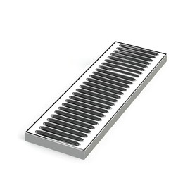 16-Inch Drip Tray for Bar Taps and Beverage Dispensers - Surface Mount Drip Tray - No Drain - Polished Stainless Steel