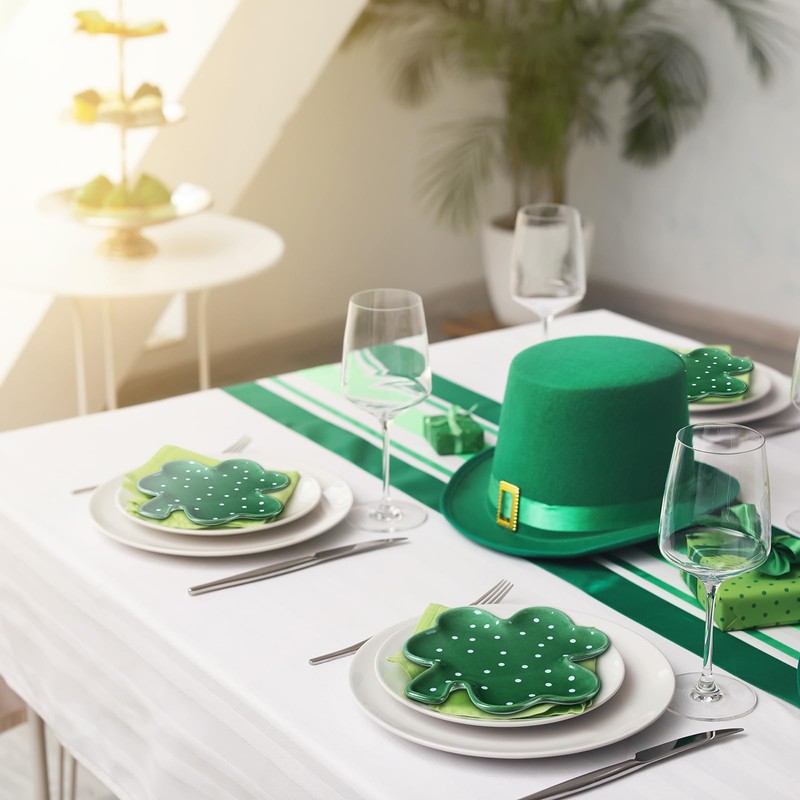 FillTouch 4 Pcs 5.91'' St. Patrick's Day Ceramic Shamrock Plates