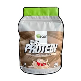 FSB Proteína Whey Concentrada WPC 80 480 g Coffee Latte – 16 Servicios, Suero de Leche, Endulzada con Stevia, Sin Rellenos, Solo 3 Ingredientes, Cobra