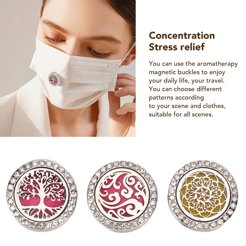0.9in Diffuser Face Cover Clips Hollow Stainless Steel Magnetic Aromatherapy