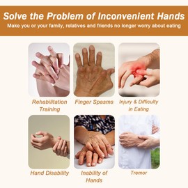 Easy to Grip Wearable Rotating Forks and Spoons are Suitable for The Daily Lives of The Elderly, People with Disabilities, Individuals with Hand Problems, and Parkinson's Patients.