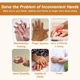 Easy to Grip Wearable Rotating Forks and Spoons are Suitable for The Daily Lives of The Elderly, People with Disabilities, Individuals with Hand Problems, and Parkinson's Patients.