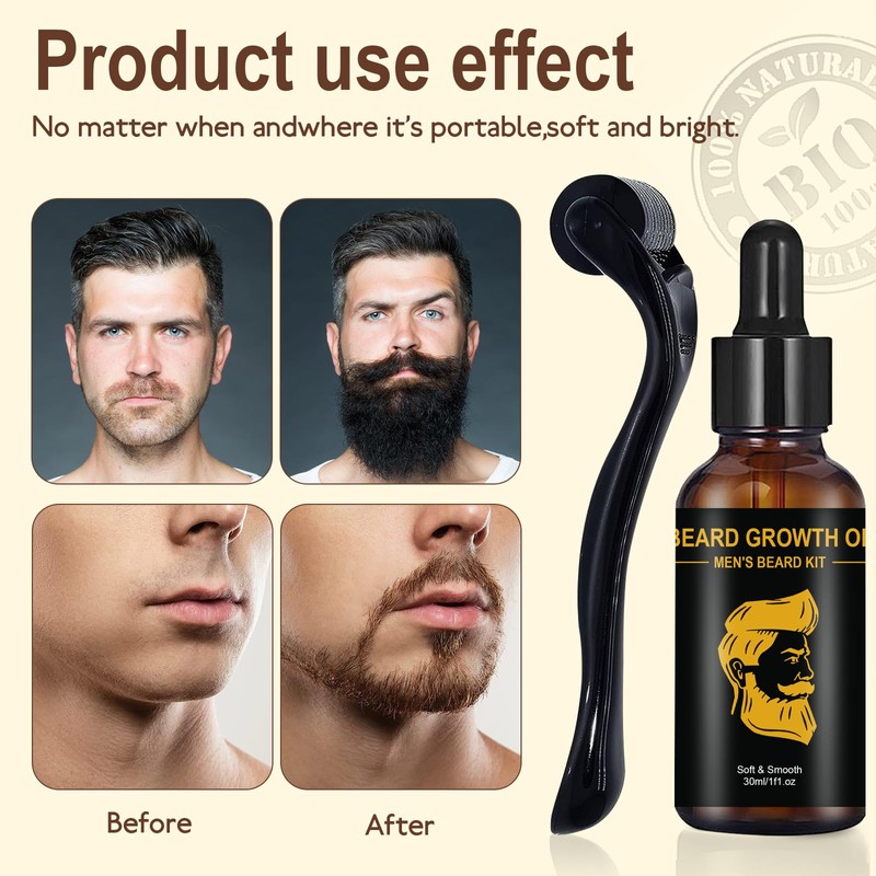 Beard Growth Set, Beard Care Set for Men with Beard