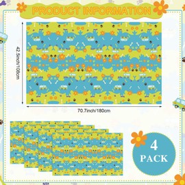 4 Pcs Cartoon Dog Tablecloth Disposable Mysterious Car Hippie Daisy Flower Paw Decorations Party Supplies Waterproof Table Cloth for Kid Boy Birthday Party Baby Shower 70.8x42.5 Inches