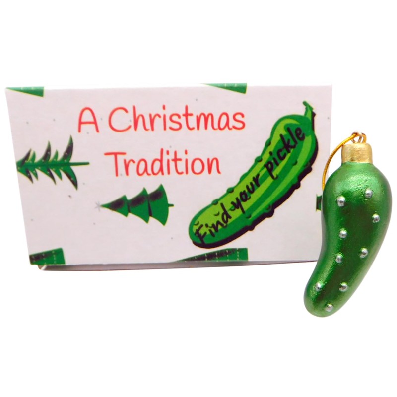 Pickle Ornament Deluxe Boxed Set Christmas Tradition Decoration Handpainted Polyresin