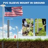 25FT Sliver Flag Pole Kit with Solar Light in Ground,