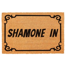 FNDMCTPS Funny Welcome Coir Doormat - Shamone in - Heavy-Duty Backing Non Slip Outdoor - 23.6x15.9 inch