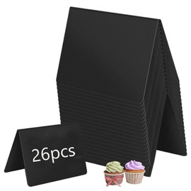 Armastuse Pack of 26 Mini Chalkboards, Small Boards for Labelling, Kitchen Notes, Place Cards for Message Signs, Price Tags, Place Cards, Buffet