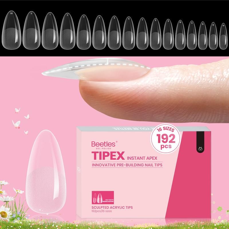 Beetles Tipex Instant Apex Nail Extension Tips Kit Almond/Coffin/Square/Oval/Stiletto/Squaoval Shape