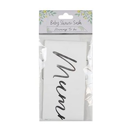 Eurowrap Mummy To Be Baby Shower Sash Neutral Colours White Yellow and Green